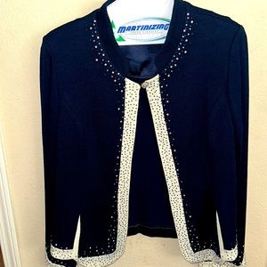 Embellished knit cardigan (blazer style)